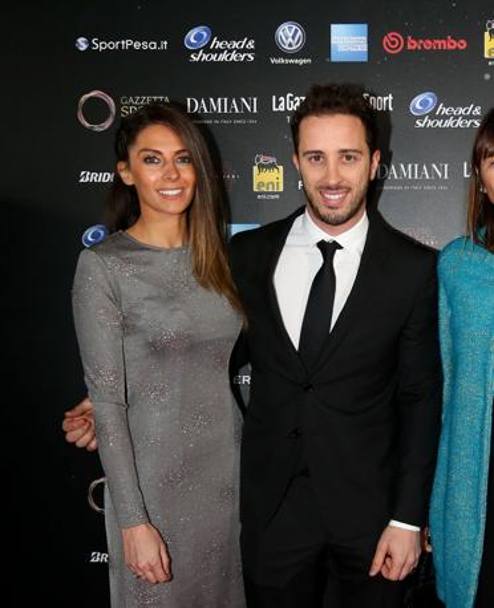 Andrea Dovizioso e Alessandra Rossi ai Gazzetta Sports Awards. La Presse